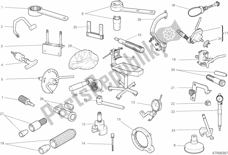 Todas as partes de Ferramentas De Serviço De Oficina, Motor do Ducati Monster 696 ABS USA 2013